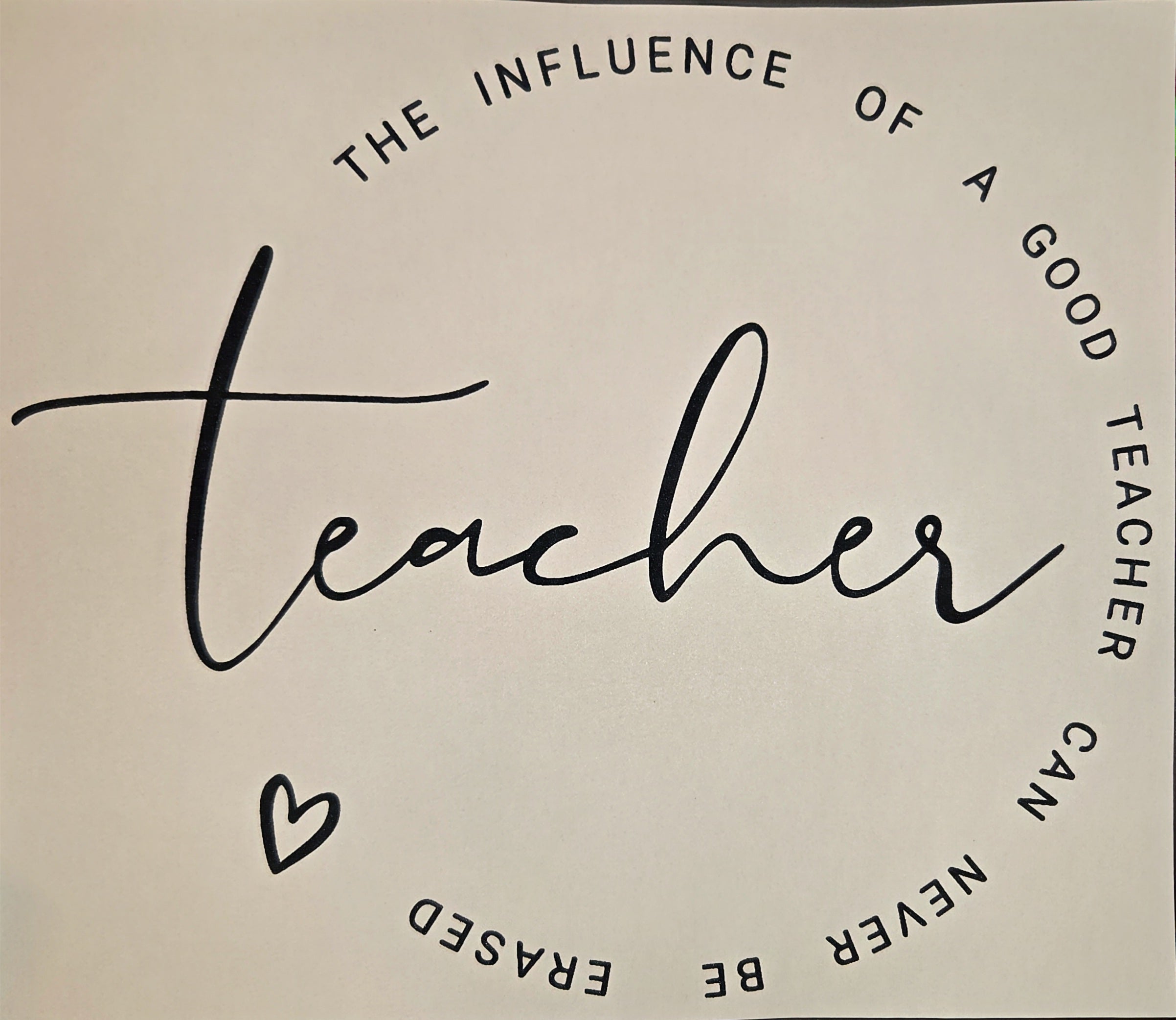 THE INFLUENCE OF A GOOD TEACHER CAN NEVER BE ERASED