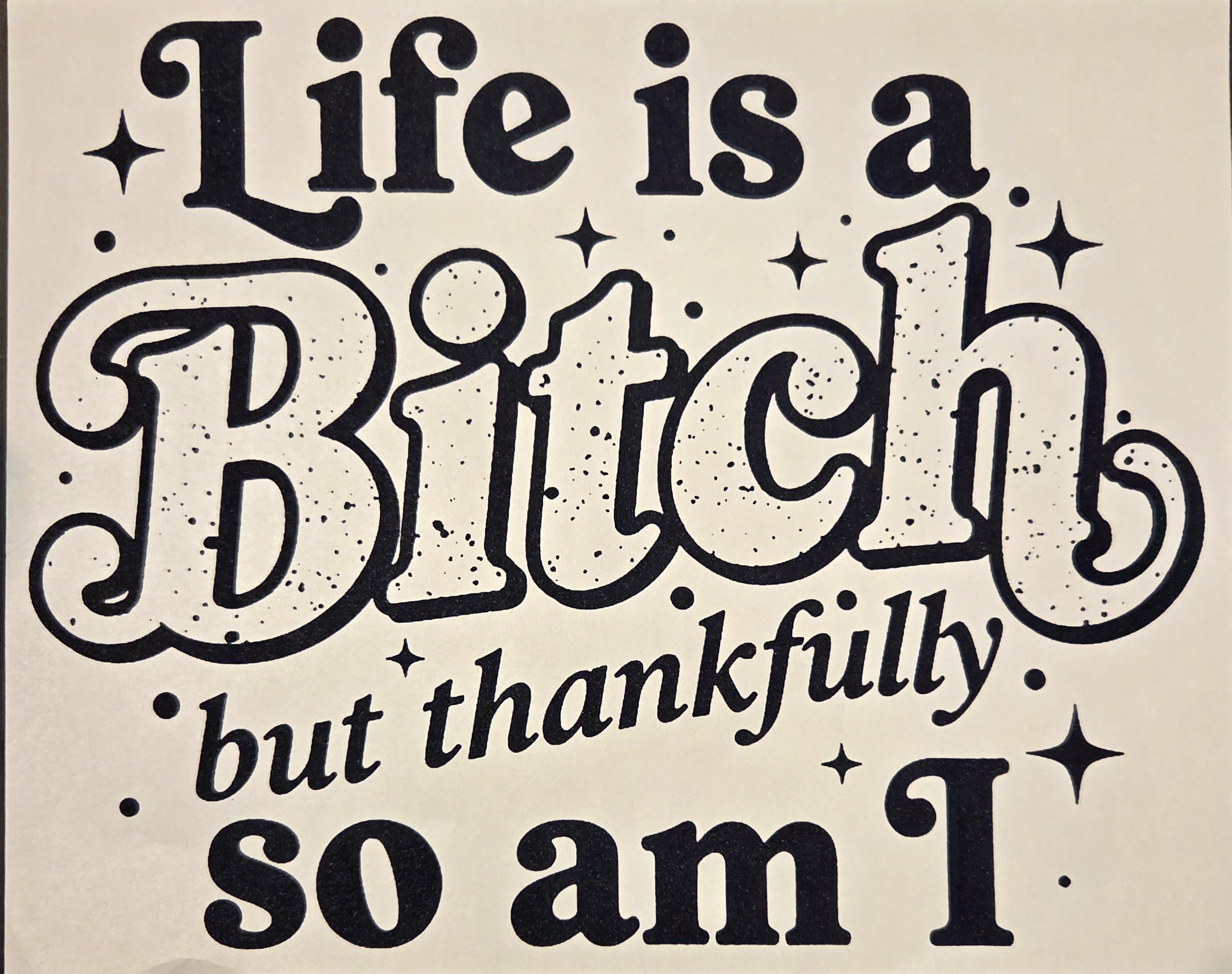 LIFE IS A BITCH BUT THANKFULY SO AM I
