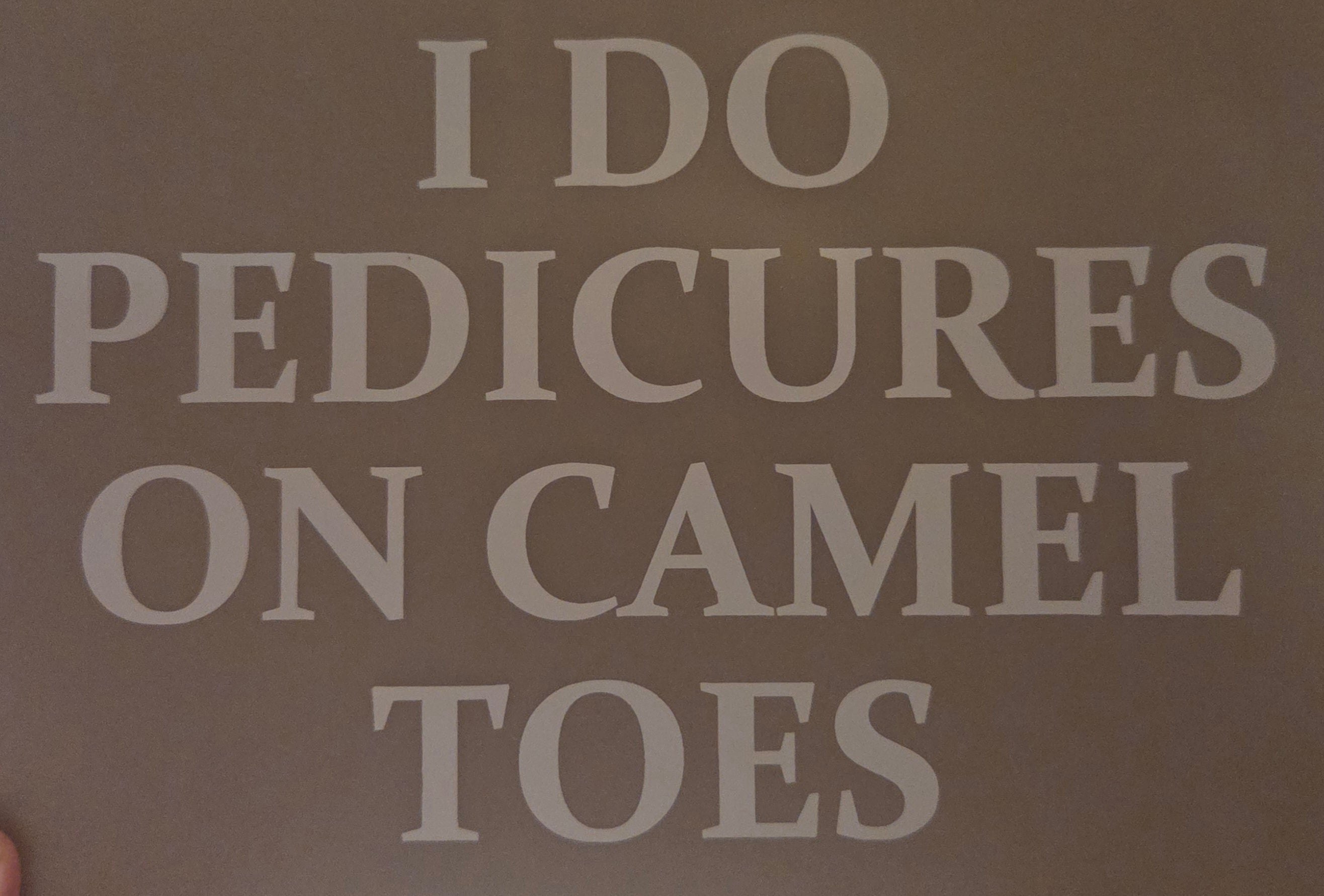 I DO PEDICURES ON CAMEL TOES