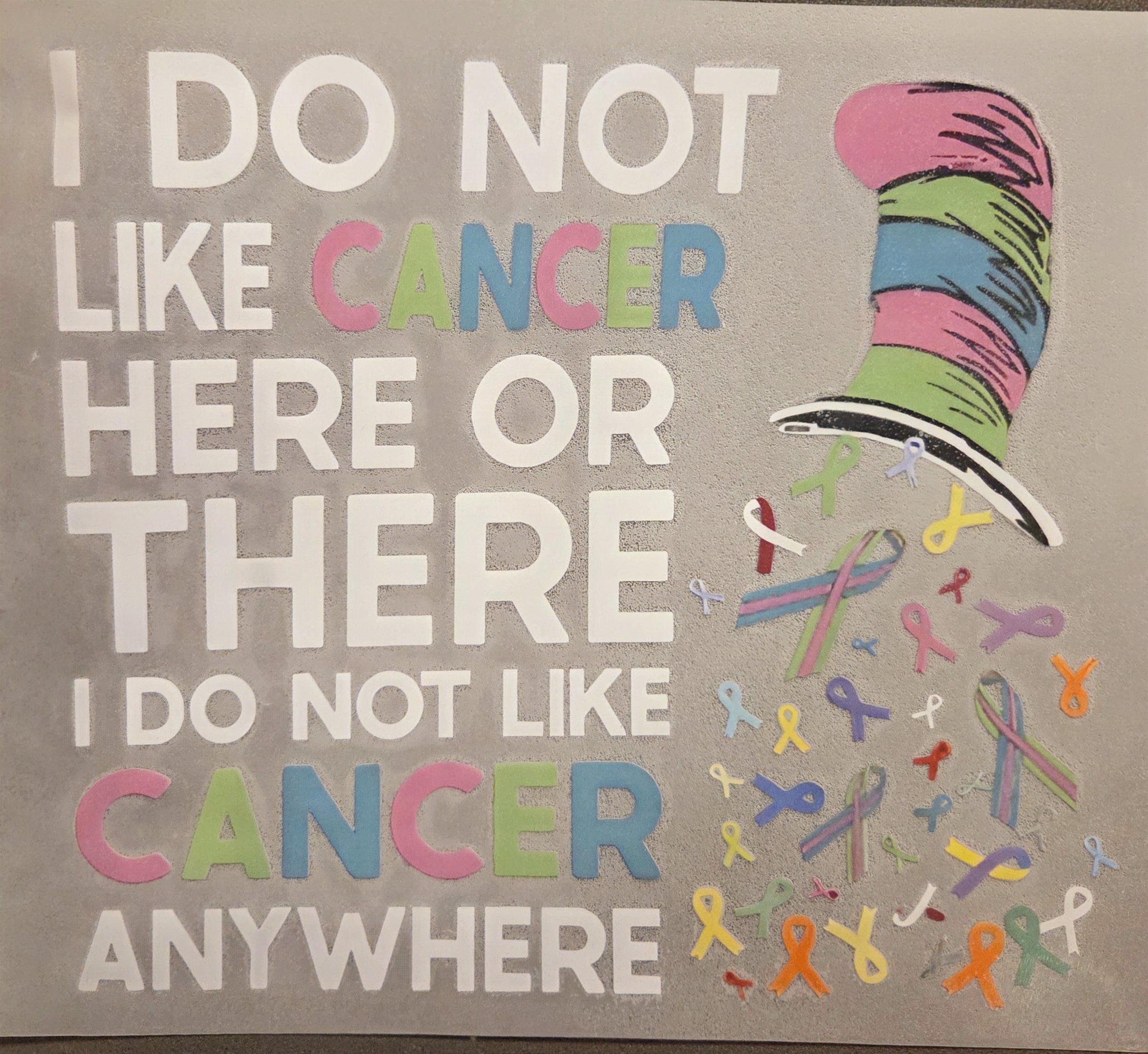 I DO NOT LIKE CANCER HERE OR THERE