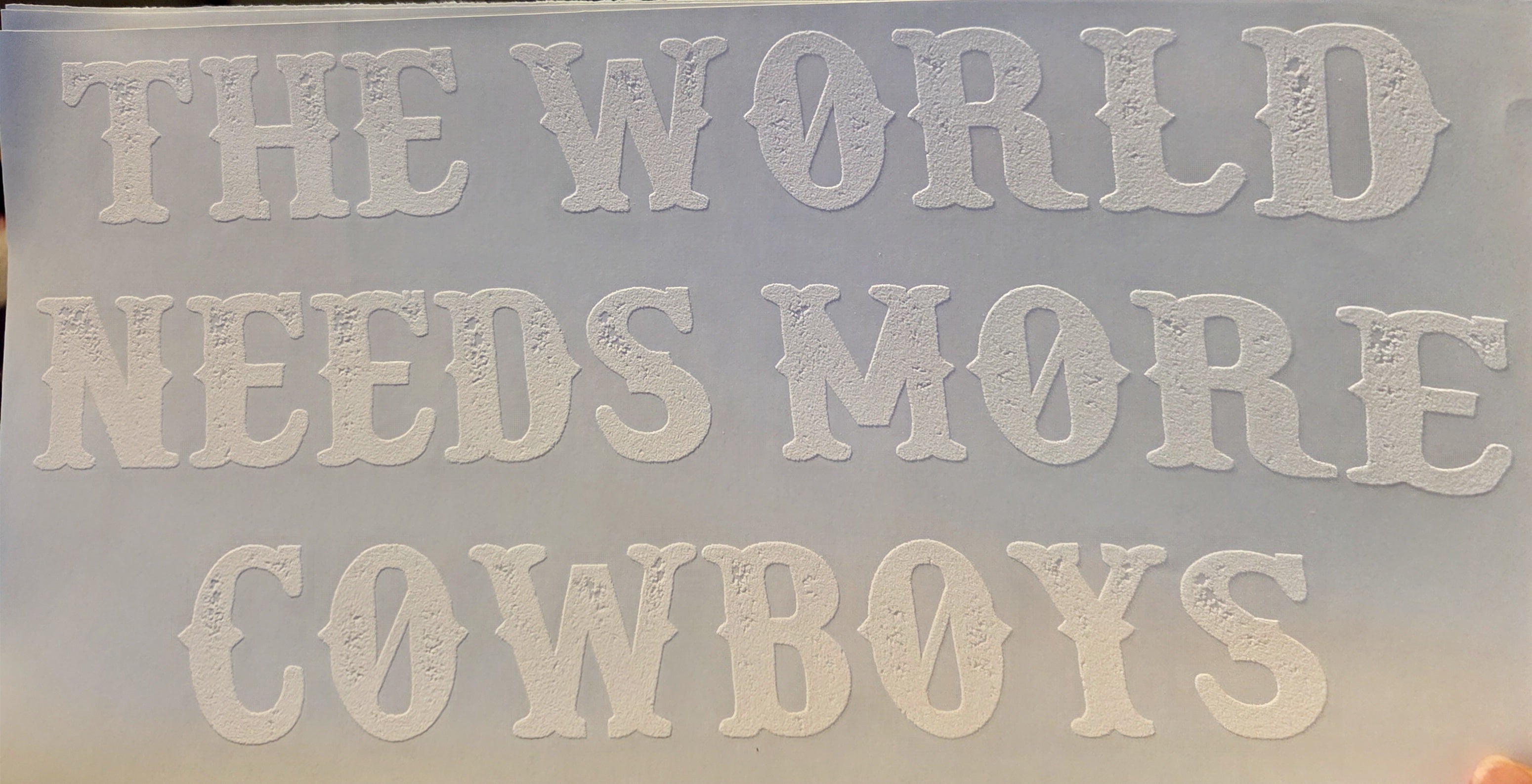 THE WORLD NEEDS MORE COWBOYS