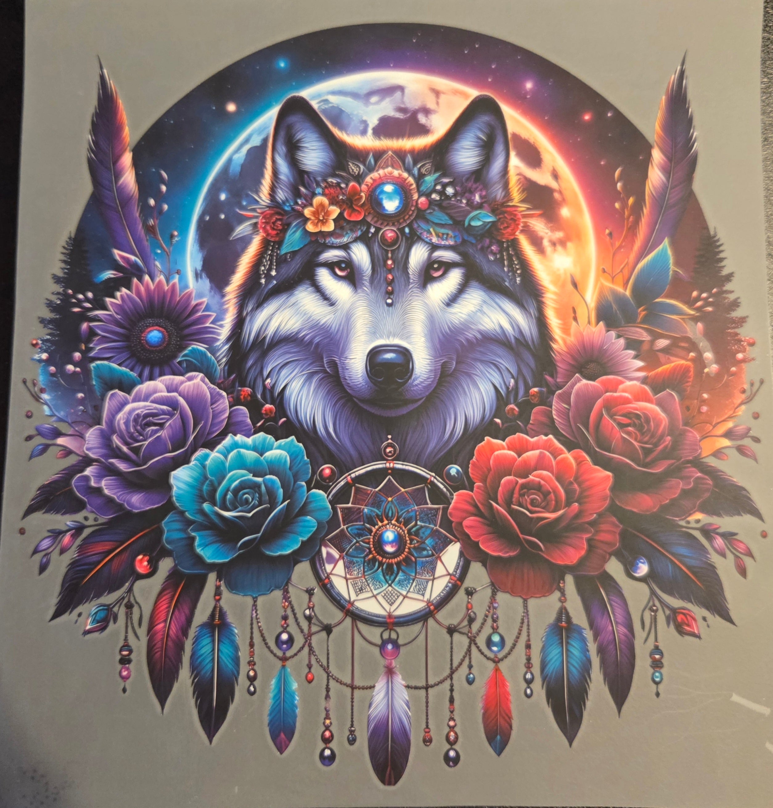 WOLF WITH DREAMCATCHER
