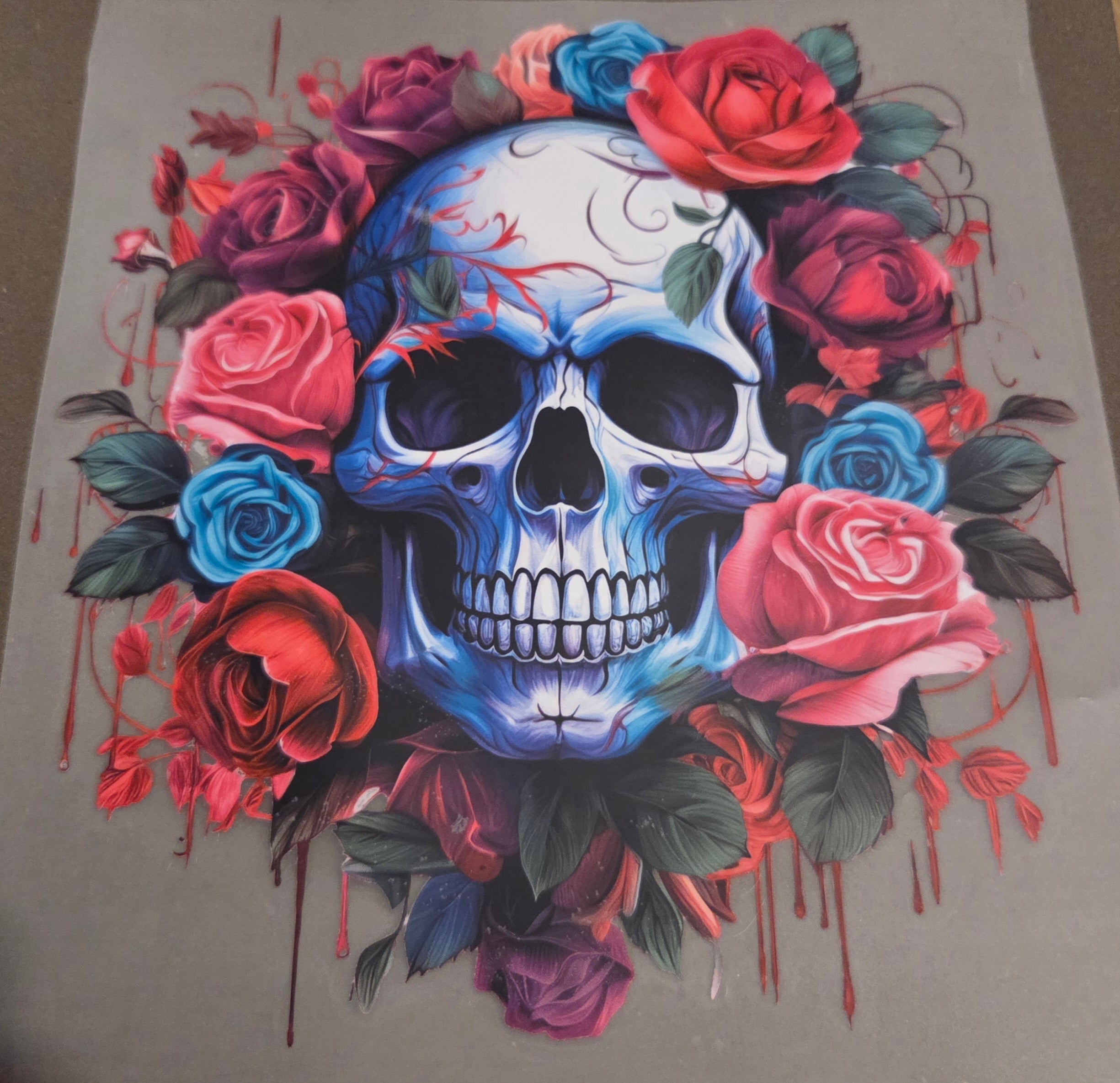 SKULL WITH ROSES