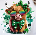 SHAMROCK COW WITH GLASSES