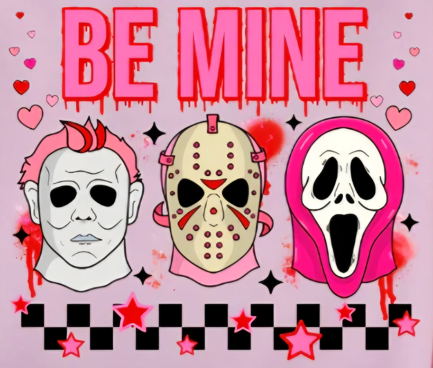 BE MINE 3 FACES CHECKERED