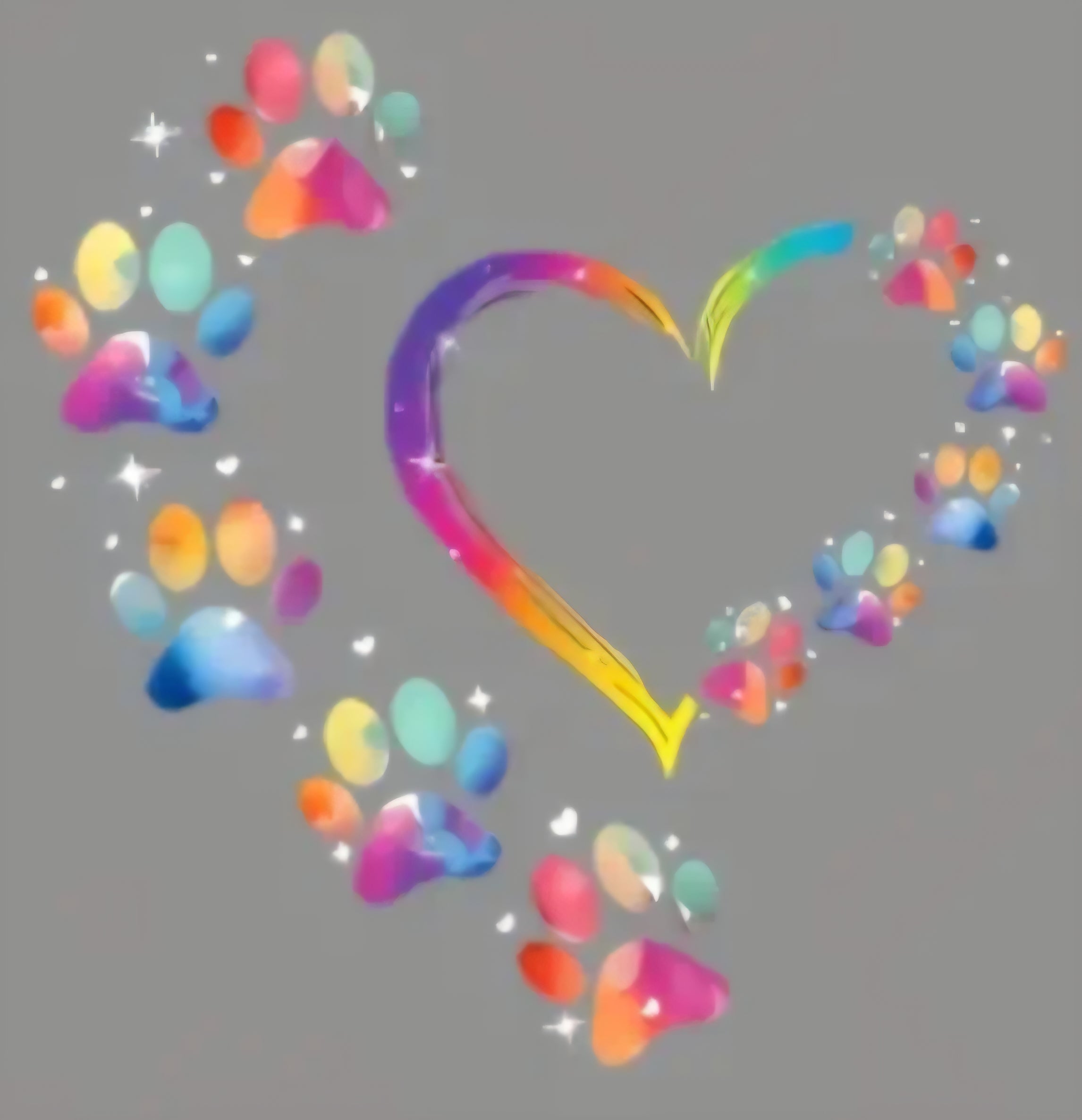 HEART WITH PAW PRINTS