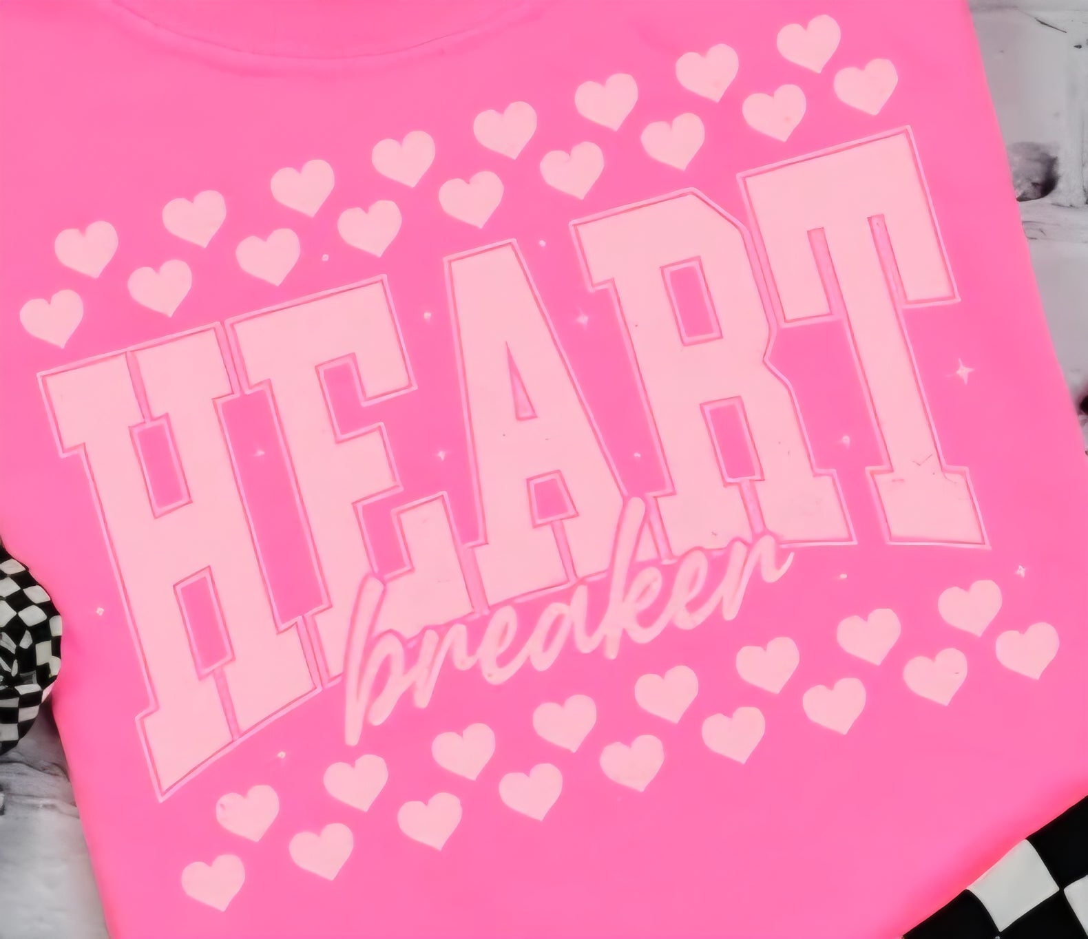 HEART CHECKERED PINK