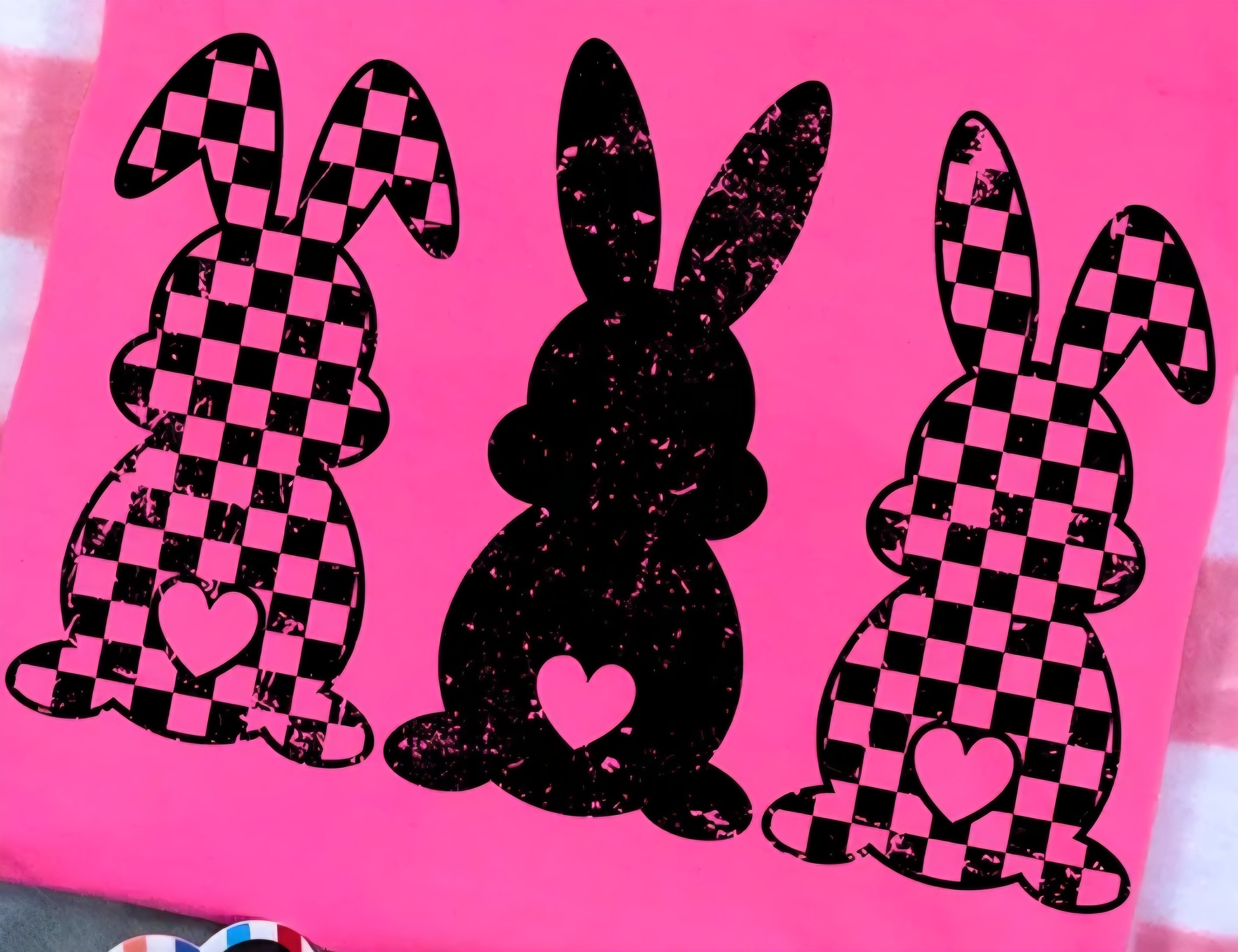 THREE DISTRESSED BUNNIES
