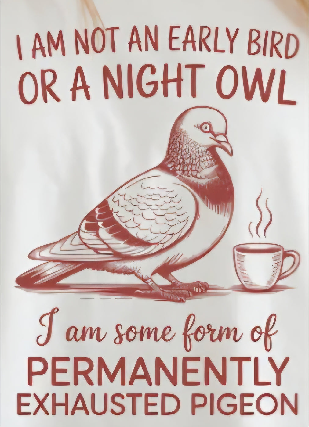 I AM NOT AN EARLY BIRD OR A NIGHT OWL
