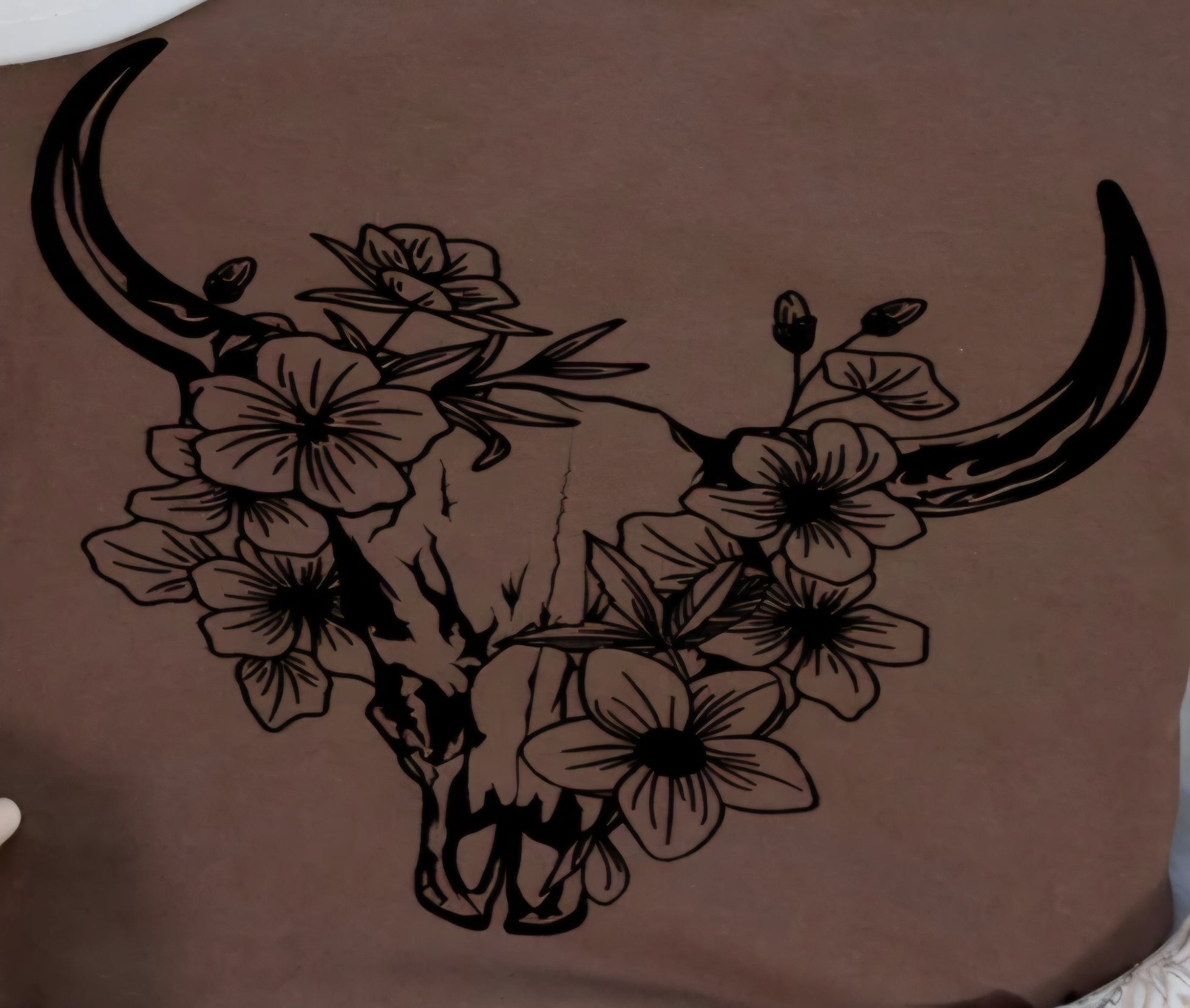 FLOWER AND SKULL HEAD