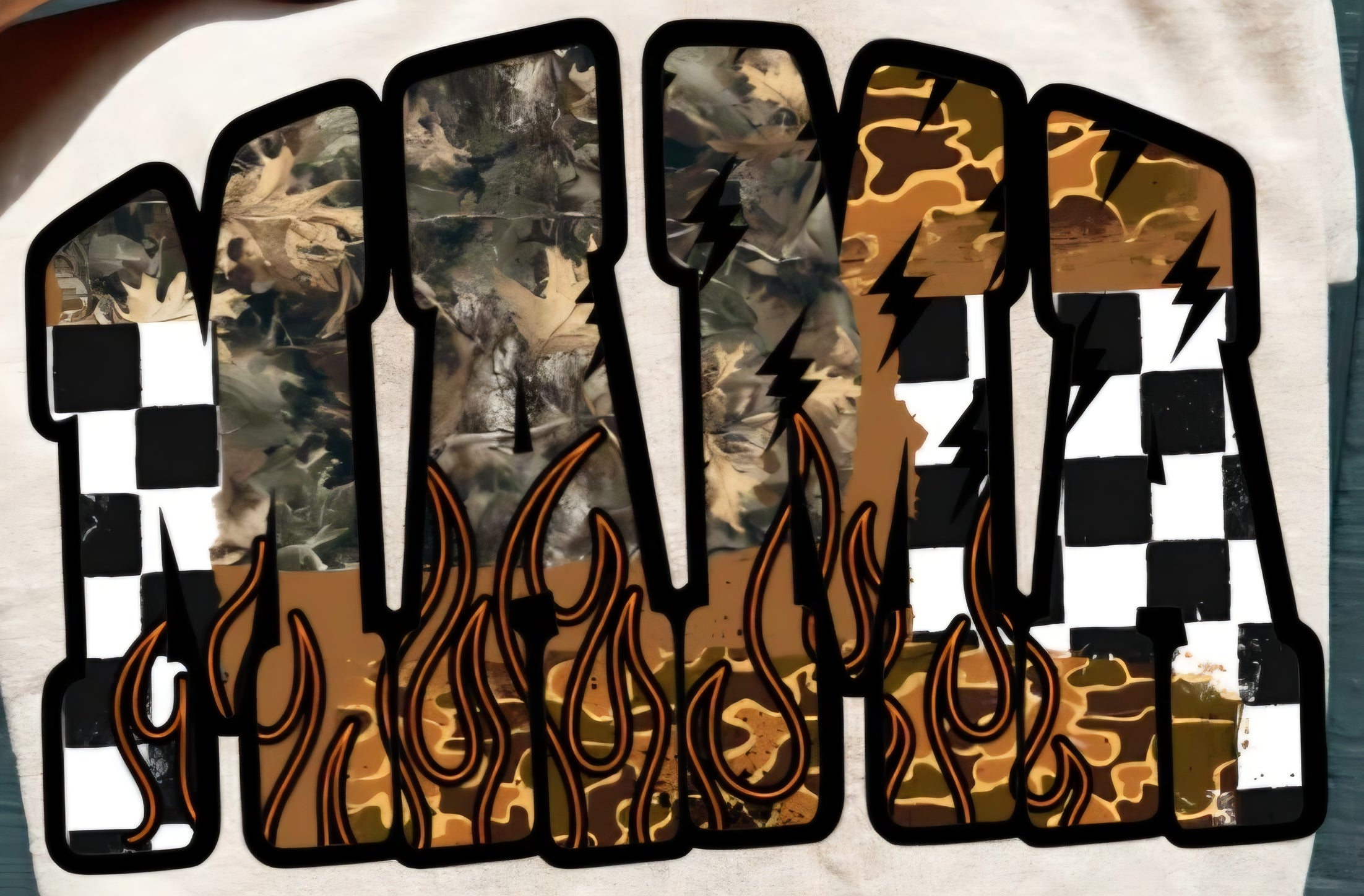 FLAME CHECKERED CAMO MAMA