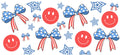 PATRIOTIC BOW'S AND SMILY FACE