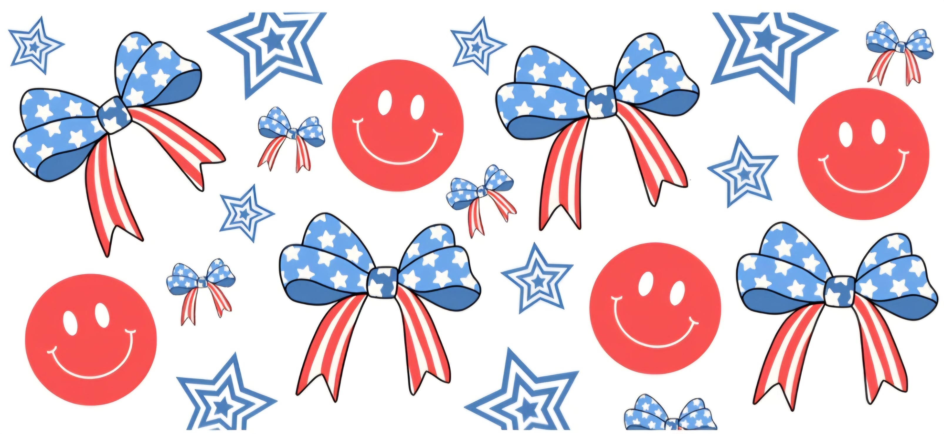 PATRIOTIC BOW'S AND SMILY FACE