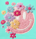 YARN SMILEY WITH FLOWERS