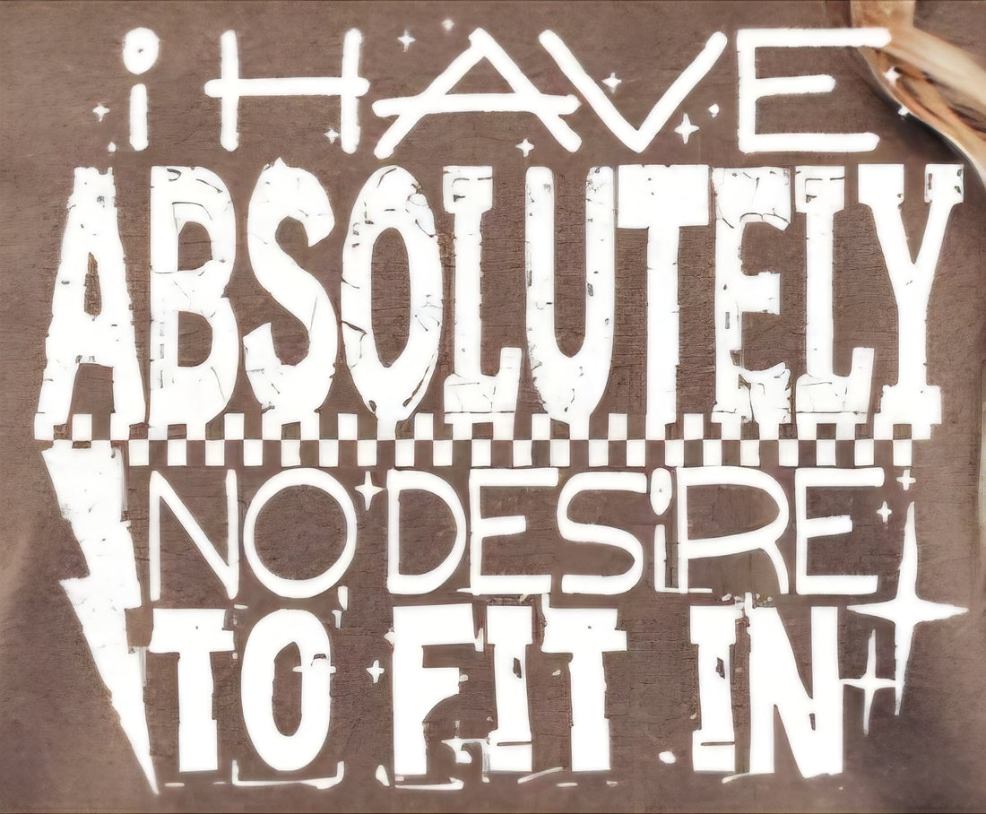 I HAVE ABSOLUTELY NO DESIRE TO FIT IN